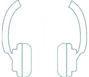 Stickdatei - Kopfhörer Doodle